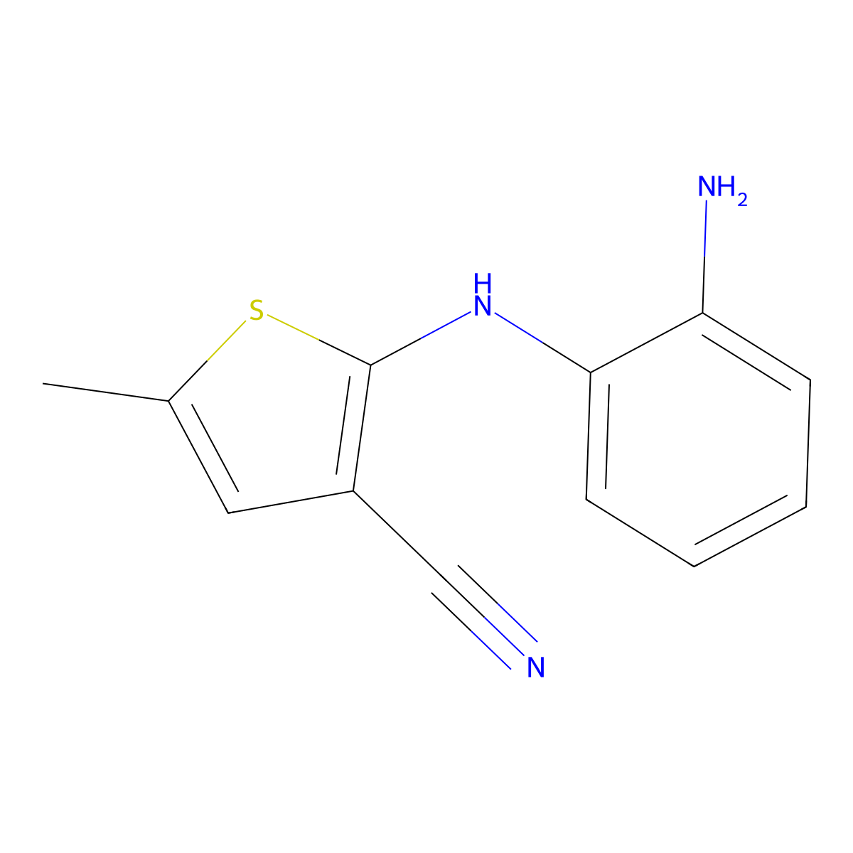 2-(2-Aminoanilino)-5-methylthiophene-3-carbonitrile molecular structure, CAS 873895-41-1