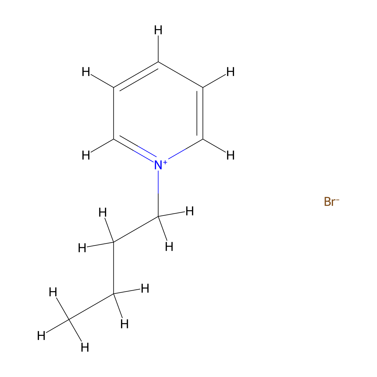 1-Butylpyridinium bromide molecular structure, CAS 874-80-6
