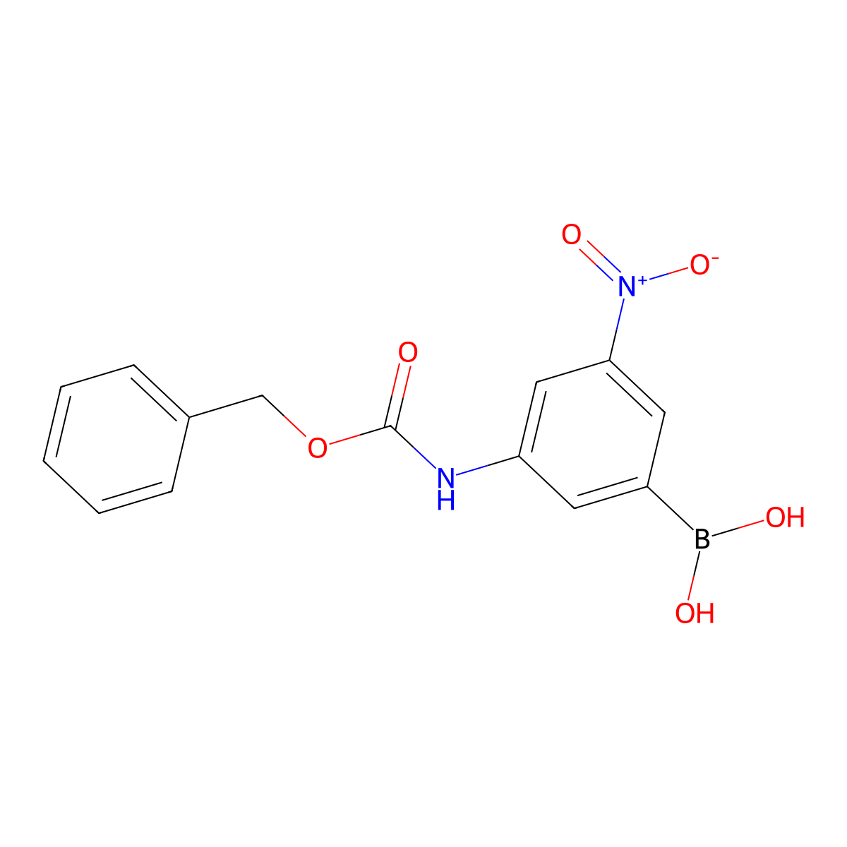 (3-(((Benzyloxy)carbonyl)amino)-5-nitrophenyl)boronic acid molecular structure, CAS 874219-56-4