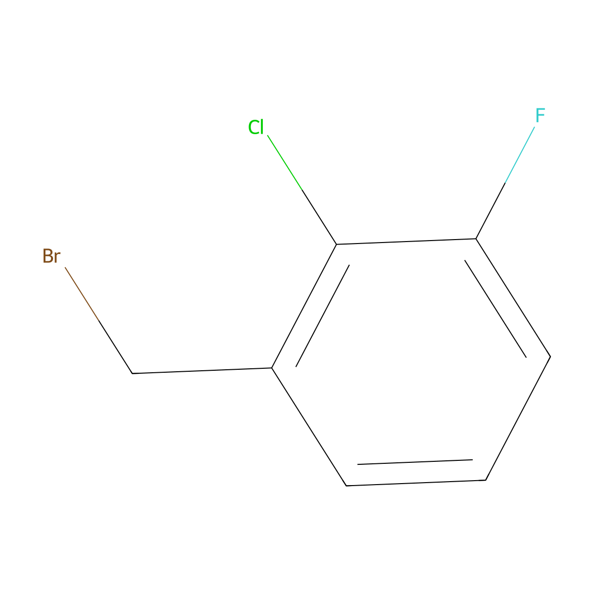 1-(Bromomethyl)-2-chloro-3-fluorobenzene molecular structure, CAS 874285-19-5