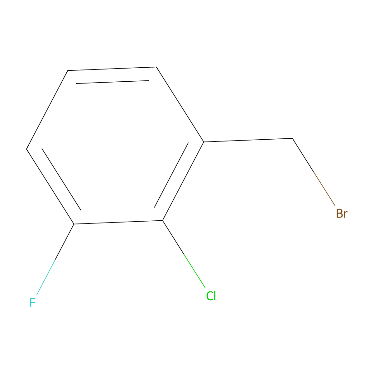 1-(Bromomethyl)-2-chloro-3-fluorobenzene molecular structure, CAS 874285-19-5