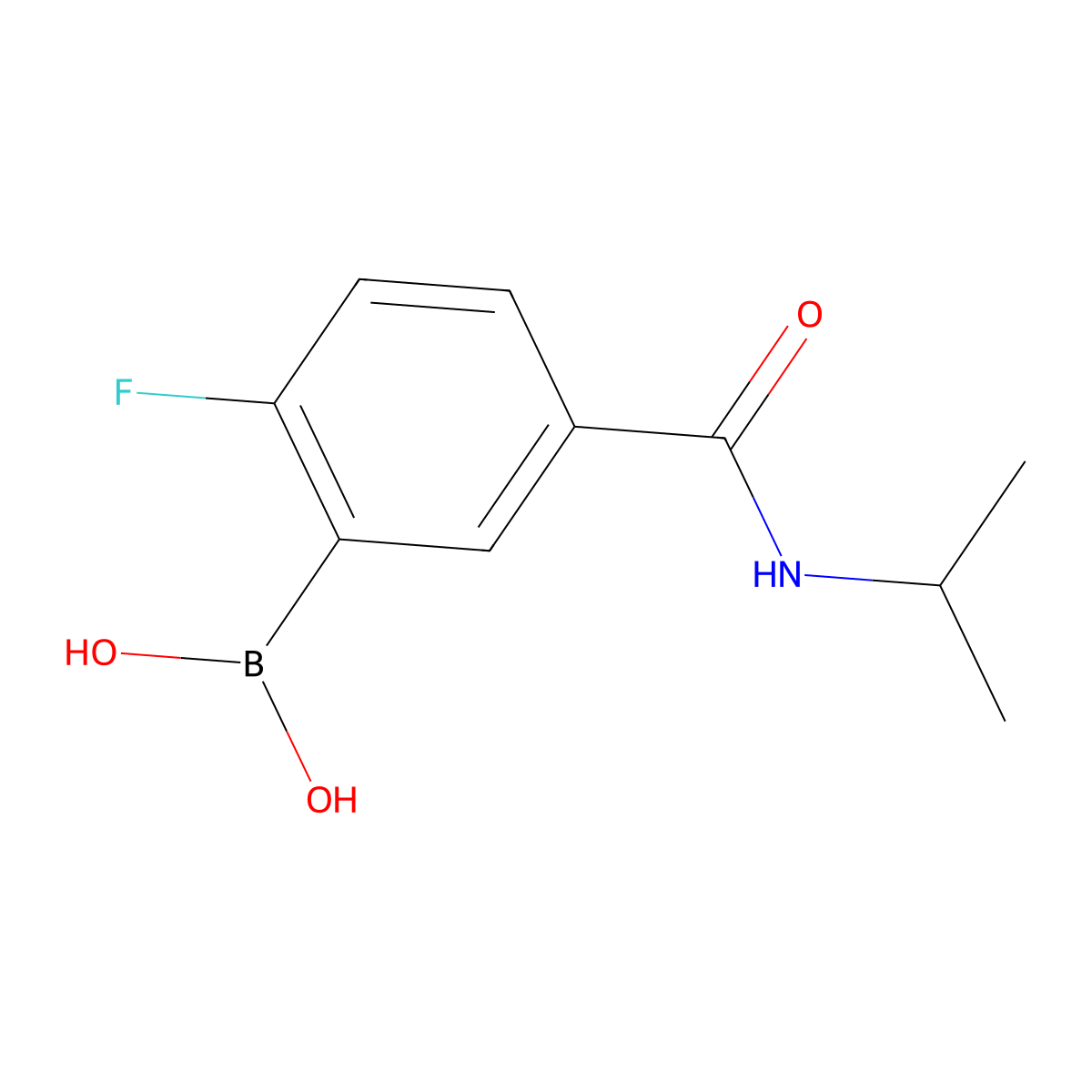 (2-Fluoro-5-(isopropylcarbamoyl)phenyl)boronic acid molecular structure, CAS 874289-49-3
