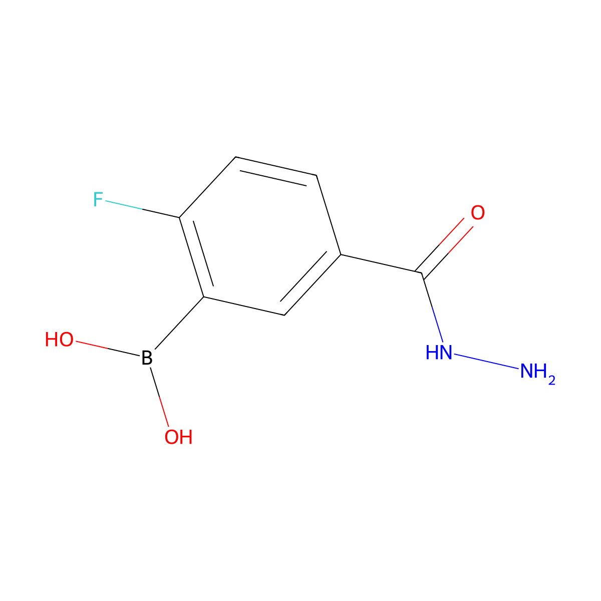 3-Borono-4-fluorobenzohydrazide molecular structure, CAS 874289-56-2