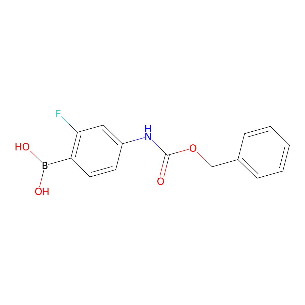 4-(Benzyloxycarbonylamino)-2-fluorophenylboronic acid molecular structure, CAS 874290-59-2