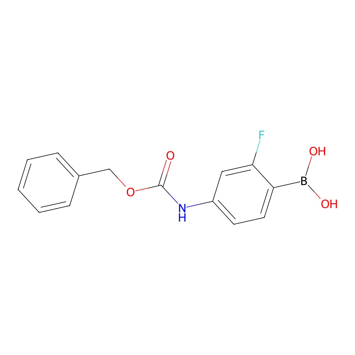 4-(Benzyloxycarbonylamino)-2-fluorophenylboronic acid molecular structure, CAS 874290-59-2