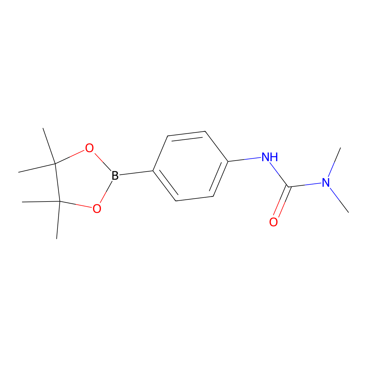 1,1-Dimethyl-3-(4-(4,4,5,5-tetramethyl-1,3,2-dioxaborolan-2-yl)phenyl)urea molecular structure, CAS 874290-93-4