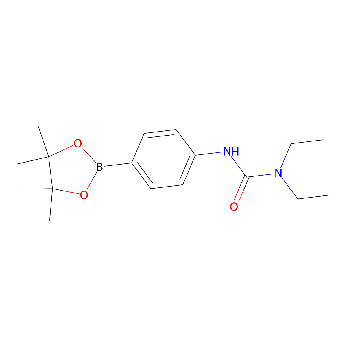 1,1-Diethyl-3-(4-(4,4,5,5-tetramethyl-1,3,2-dioxaborolan-2-yl)phenyl)urea molecular structure, CAS 874290-94-5