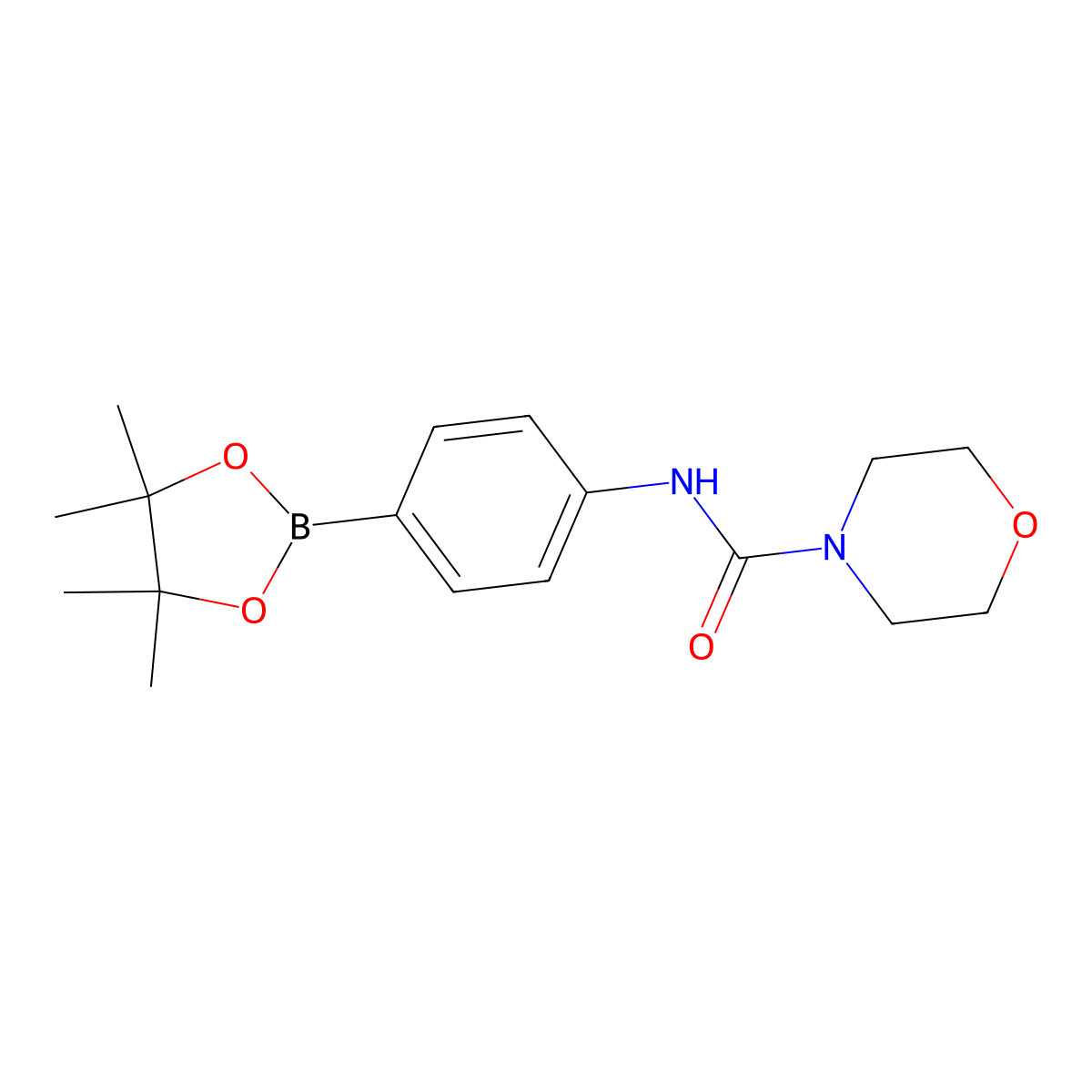 N-(4-(4,4,5,5-Tetramethyl-1,3,2-dioxaborolan-2-yl)phenyl)morpholine-4-carboxamide molecular structure, CAS 874290-97-8