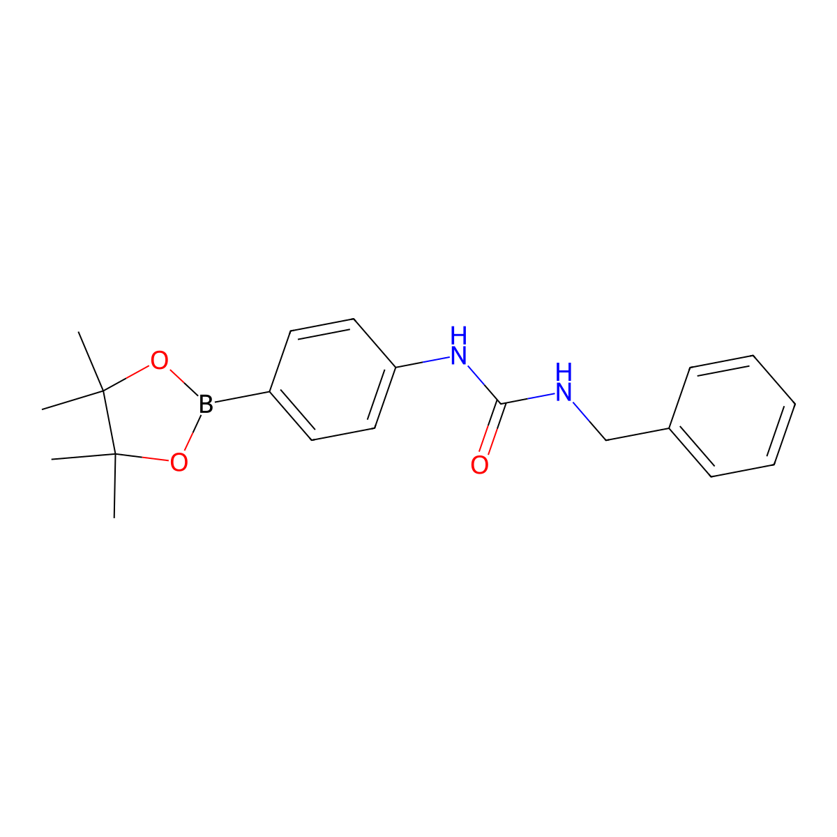 1-Benzyl-3-(4-(4,4,5,5-tetramethyl-1,3,2-dioxaborolan-2-yl)phenyl)urea molecular structure, CAS 874290-98-9