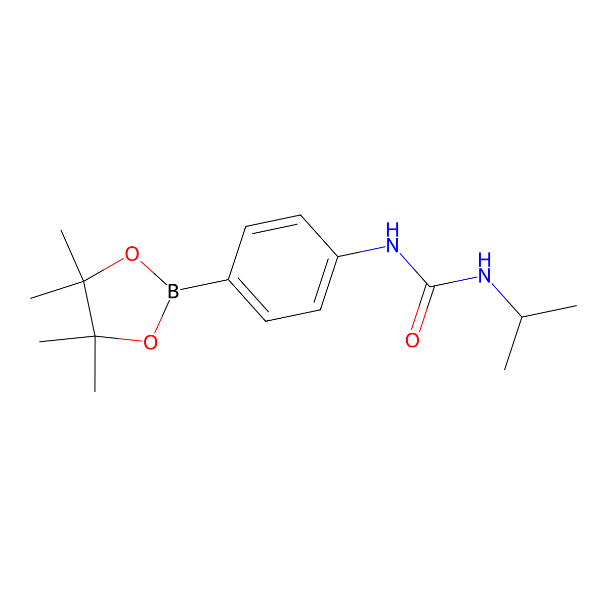 1-Isopropyl-3-(4-(4,4,5,5-tetramethyl-1,3,2-dioxaborolan-2-yl)phenyl)urea molecular structure, CAS 874291-02-8