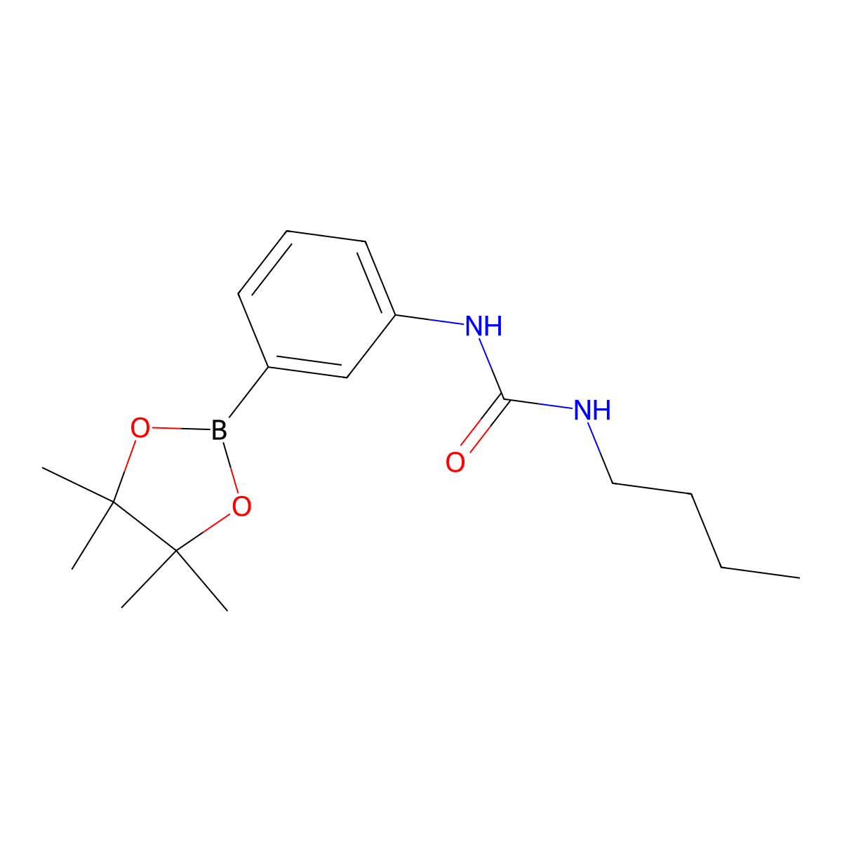 1-Butyl-3-(3-(4,4,5,5-tetramethyl-1,3,2-dioxaborolan-2-yl)phenyl)urea molecular structure, CAS 874299-07-7