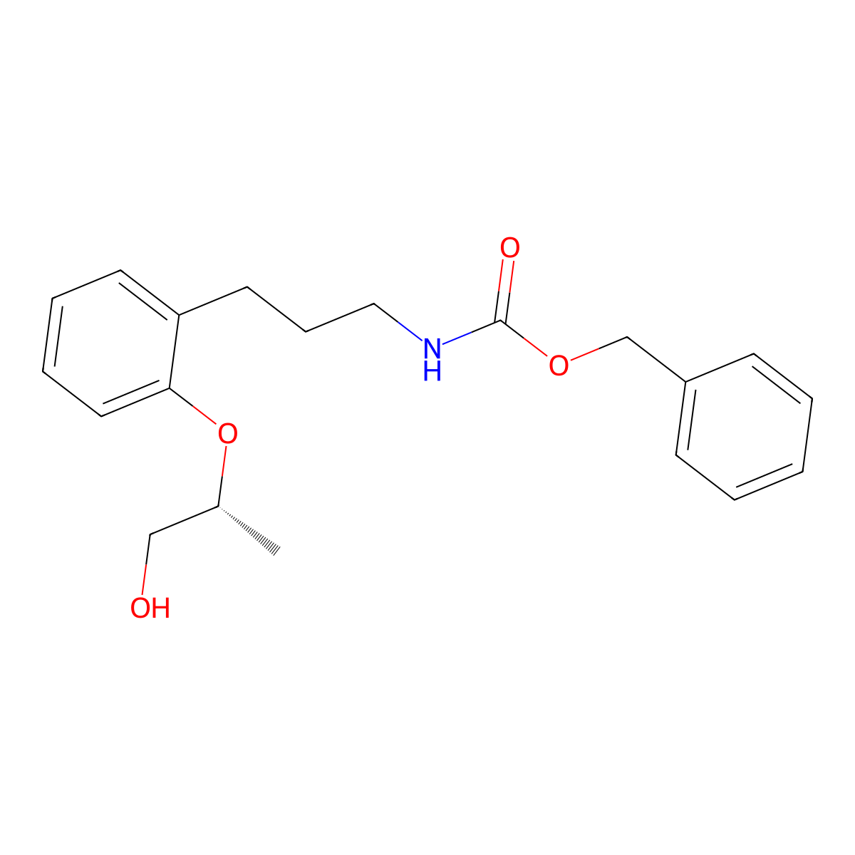 (R)-Benzyl (3-(2-((1-hydroxypropan-2-yl)oxy)phenyl)propyl)carbamate molecular structure, CAS 874336-15-9