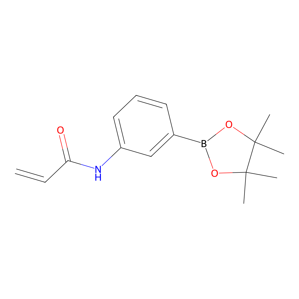 N-(3-(4,4,5,5-Tetramethyl-1,3,2-dioxaborolan-2-yl)phenyl)acrylamide molecular structure, CAS 874363-18-5