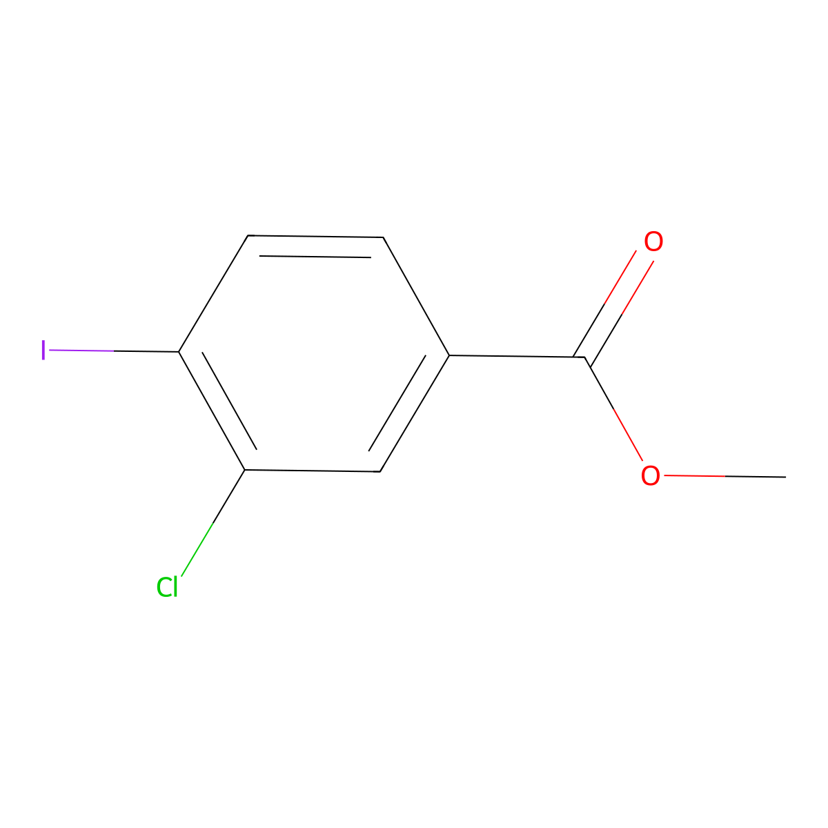 Methyl 3-Chloro-4-iodobenzoate molecular structure, CAS 874569-39-8