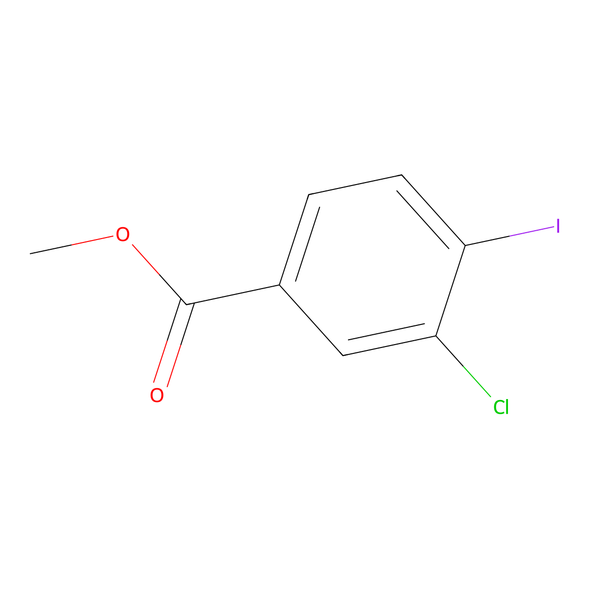 Methyl 3-Chloro-4-iodobenzoate molecular structure, CAS 874569-39-8