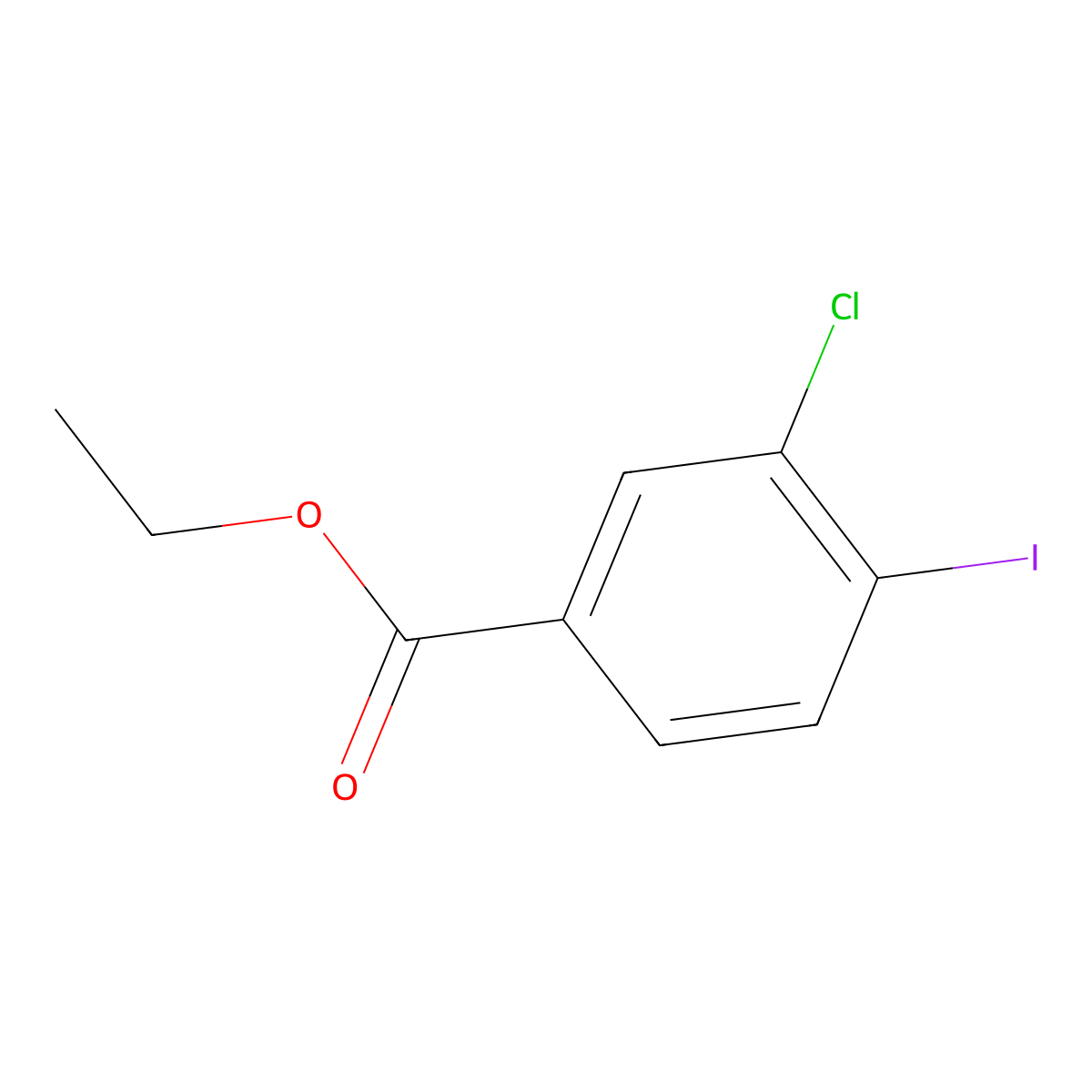 Ethyl 3-chloro-4-iodobenzoate molecular structure, CAS 874831-02-4