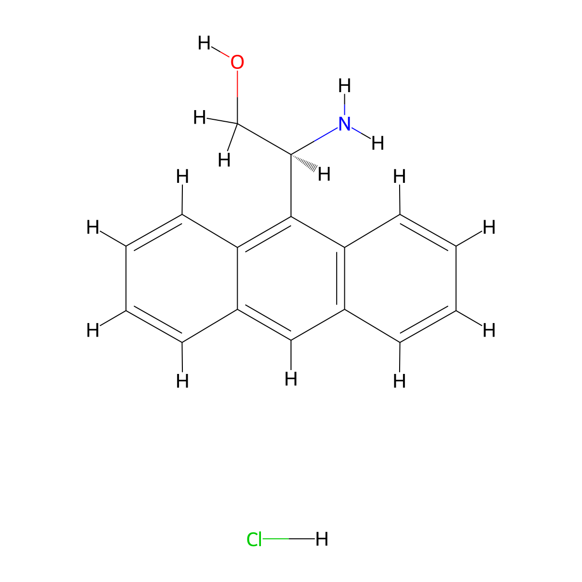 (S)-2-Amino-2-(anthracen-9-yl)ethan-1-ol hydrochloride molecular structure, CAS 874912-77-3
