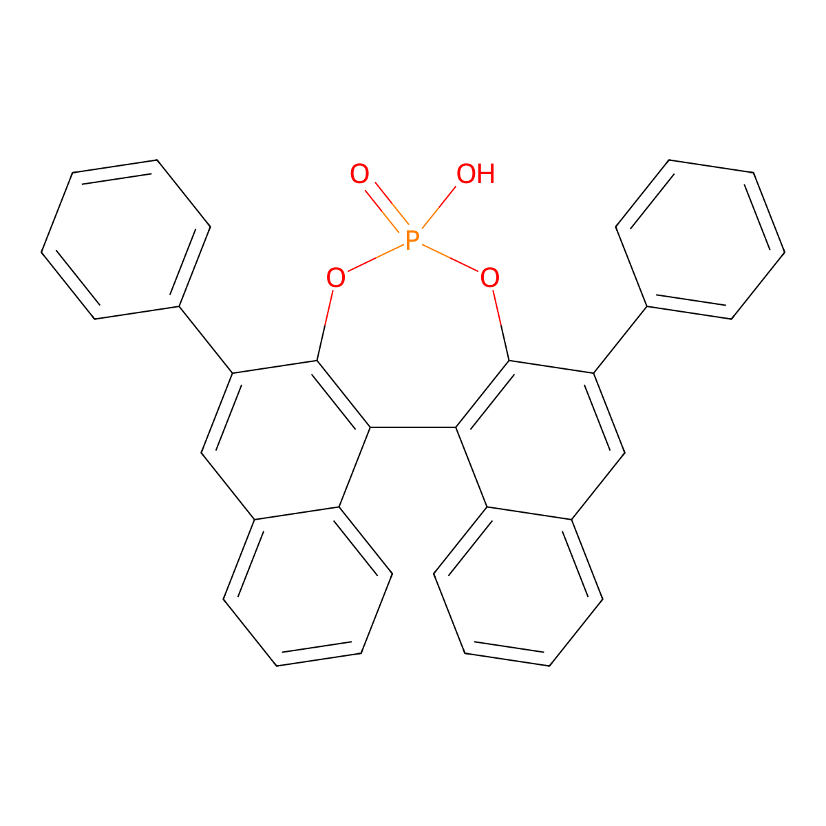 Dinaphtho[2,1-d:1',2'-f][1,3,2]dioxaphosphepin, 8-hydroxy-6,10-diphenyl-, 8-oxide molecular structure, CAS 874948-59-1