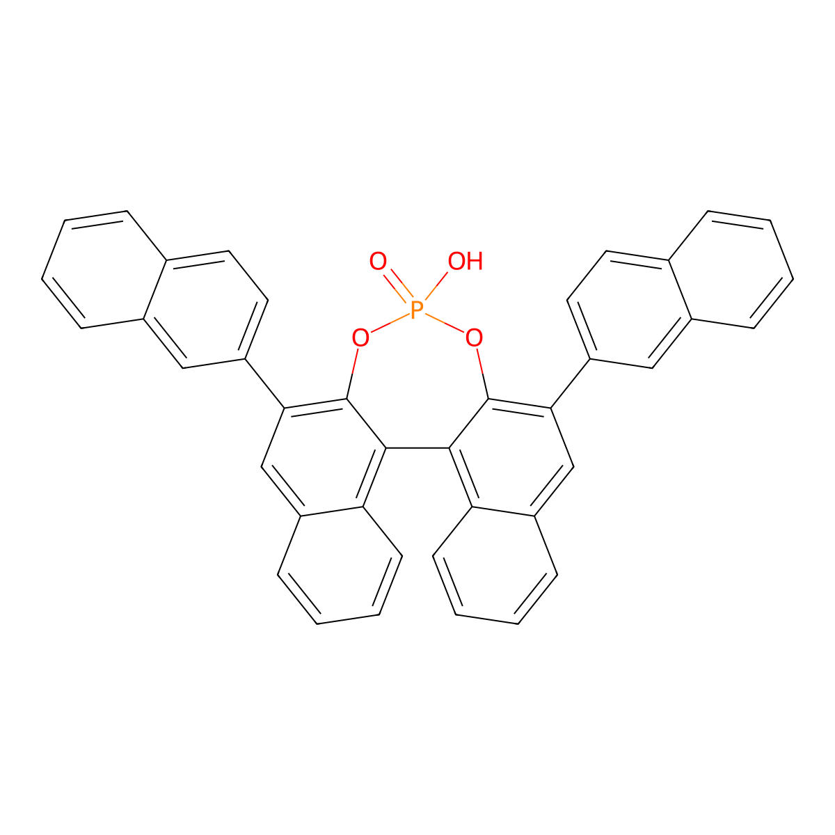 (S)-3,3'-Bis(2-naphthalenyl)-1,1'-binaphthyl-2,2'-diyl Hydrogen Phosphate molecular structure, CAS 874948-60-4