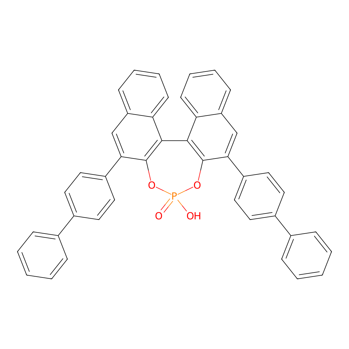 (11bS)-2,6-Di([1,1'-biphenyl]-4-yl)-4-hydroxydinaphtho[2,1-d:1',2'-f][1,3,2]dioxaphosphepine 4-oxide molecular structure, CAS 874948-61-5