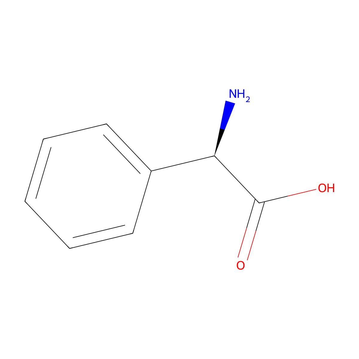 Phenylglycine, D- molecular structure, CAS 875-74-1