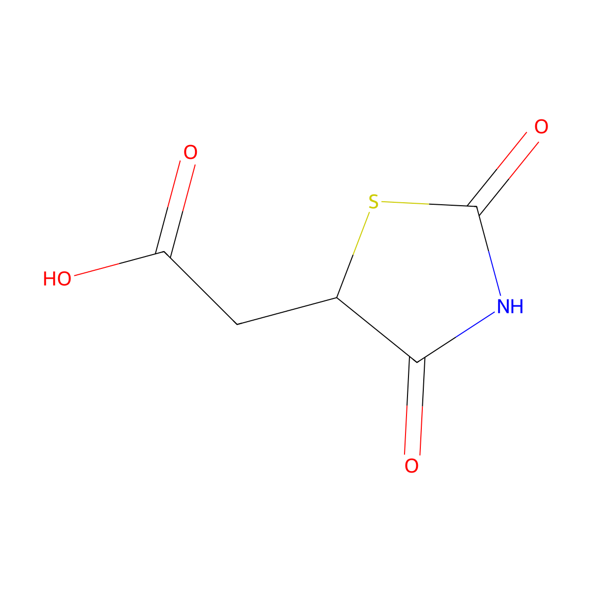 2,4-Dioxo-5-thiazolidineacetic acid molecular structure, CAS 875-97-8