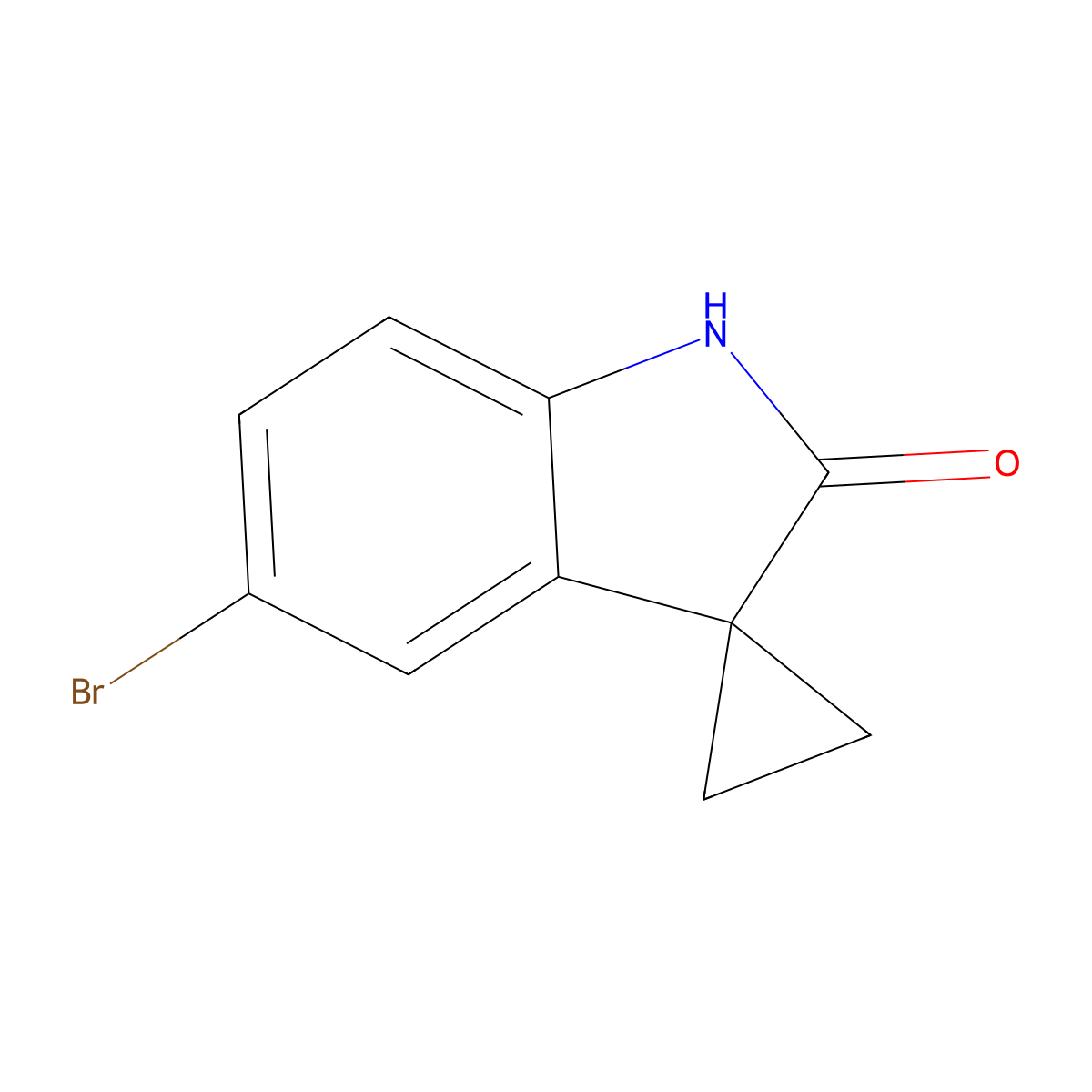 5'-Bromospiro[cyclopropane-1,3'-indolin]-2'-one molecular structure, CAS 875071-97-9