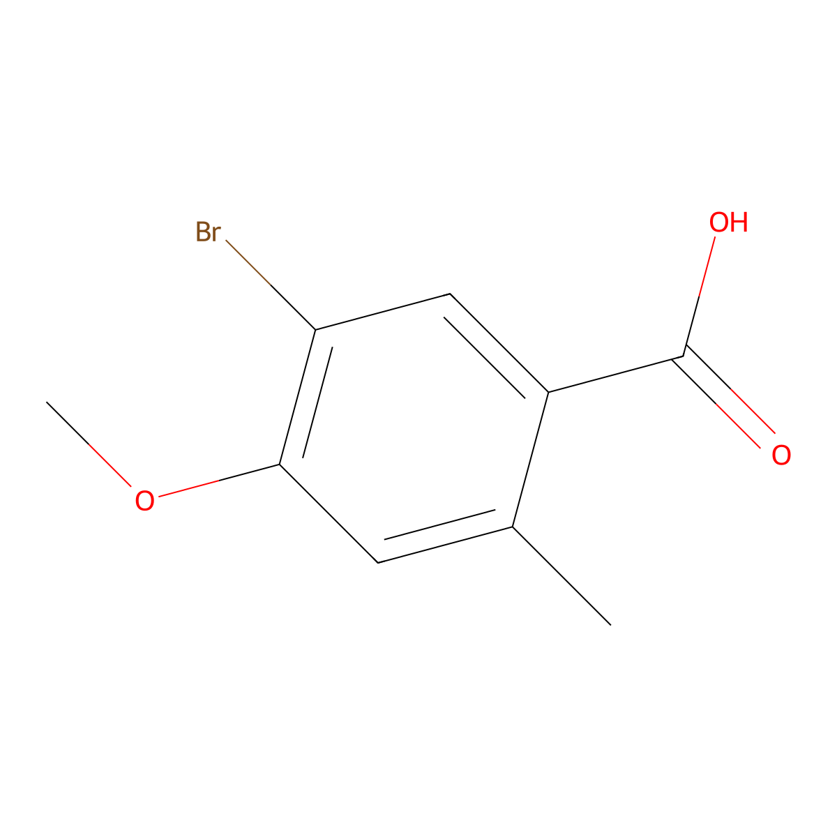 5-Bromo-4-methoxy-2-methylbenzoic acid molecular structure, CAS 875245-69-5