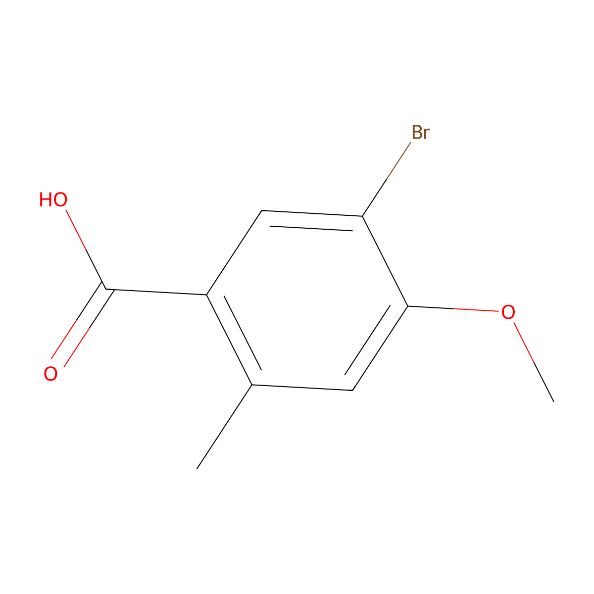 5-Bromo-4-methoxy-2-methylbenzoic acid molecular structure, CAS 875245-69-5