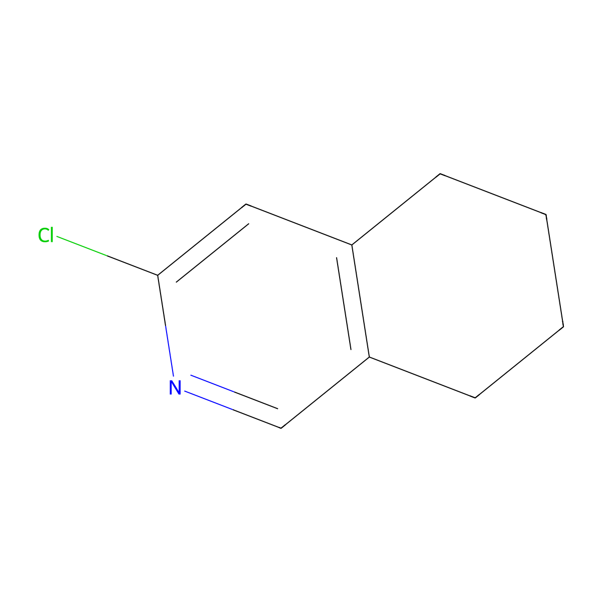 3-Chloro-5,6,7,8-tetrahydroisoquinoline molecular structure, CAS 875249-27-7
