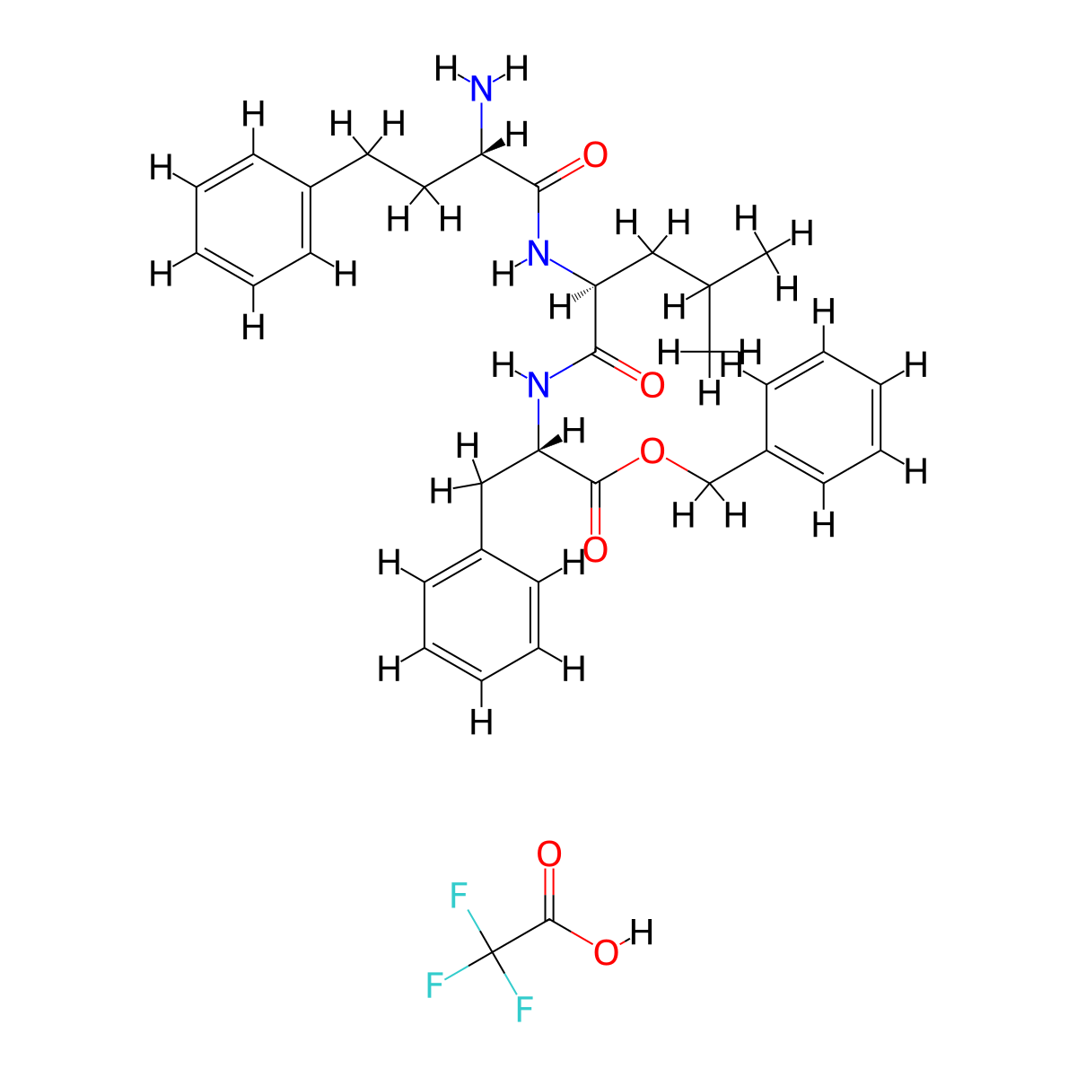 (S)-benzyl 2-((S)-2-((S)-2-amino-4-phenylbutanamido)-4-methylpentanamido)-3-phenylpropanoate 2,2,2-trifluoroacetate molecular structure, CAS 875309-83-4