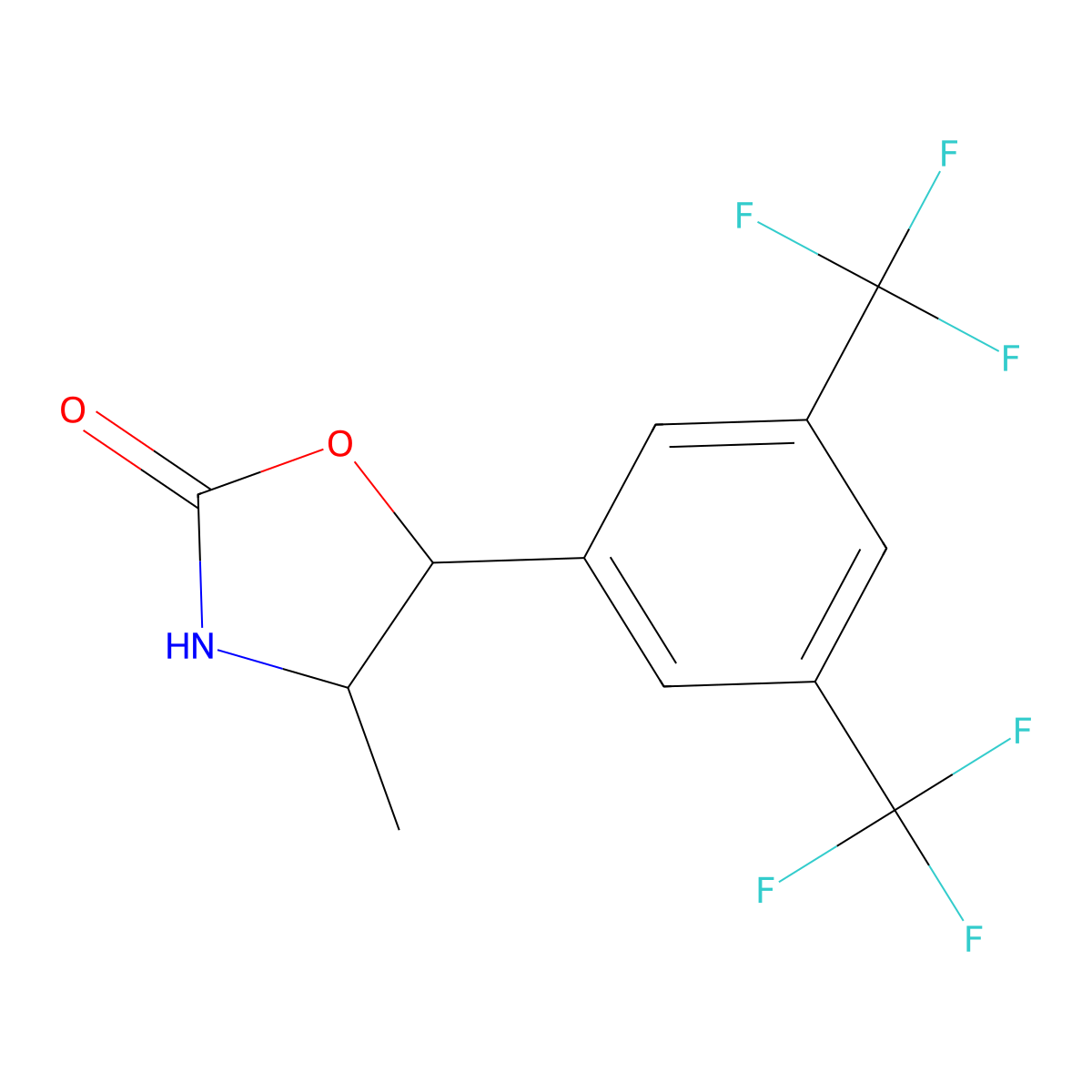 (4S,5R)-5-(3,5-bis(trifluoromethyl)phenyl)-4-methyloxazolidin-2-one molecular structure, CAS 875444-08-9