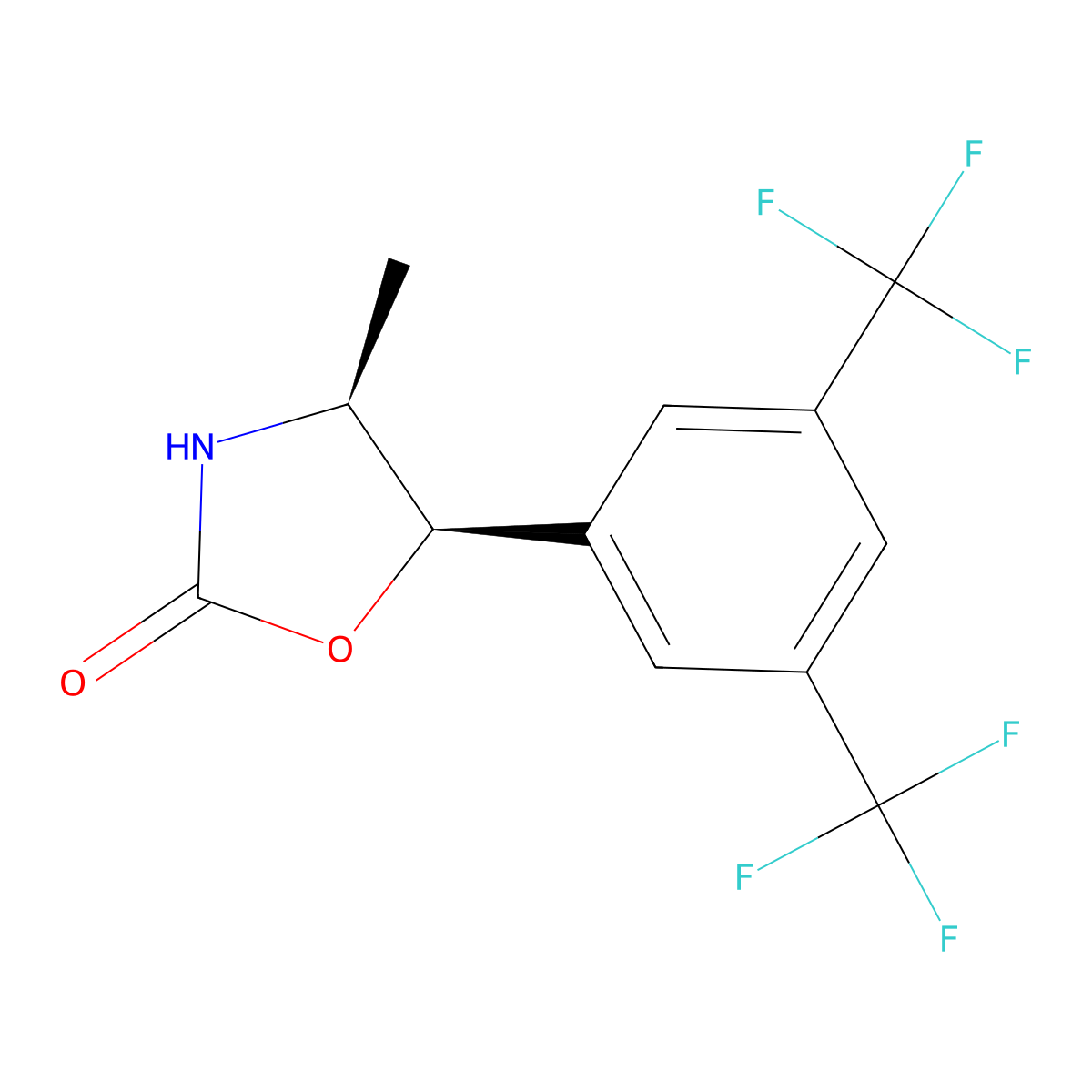 (4S,5R)-5-(3,5-bis(trifluoromethyl)phenyl)-4-methyloxazolidin-2-one molecular structure, CAS 875444-08-9