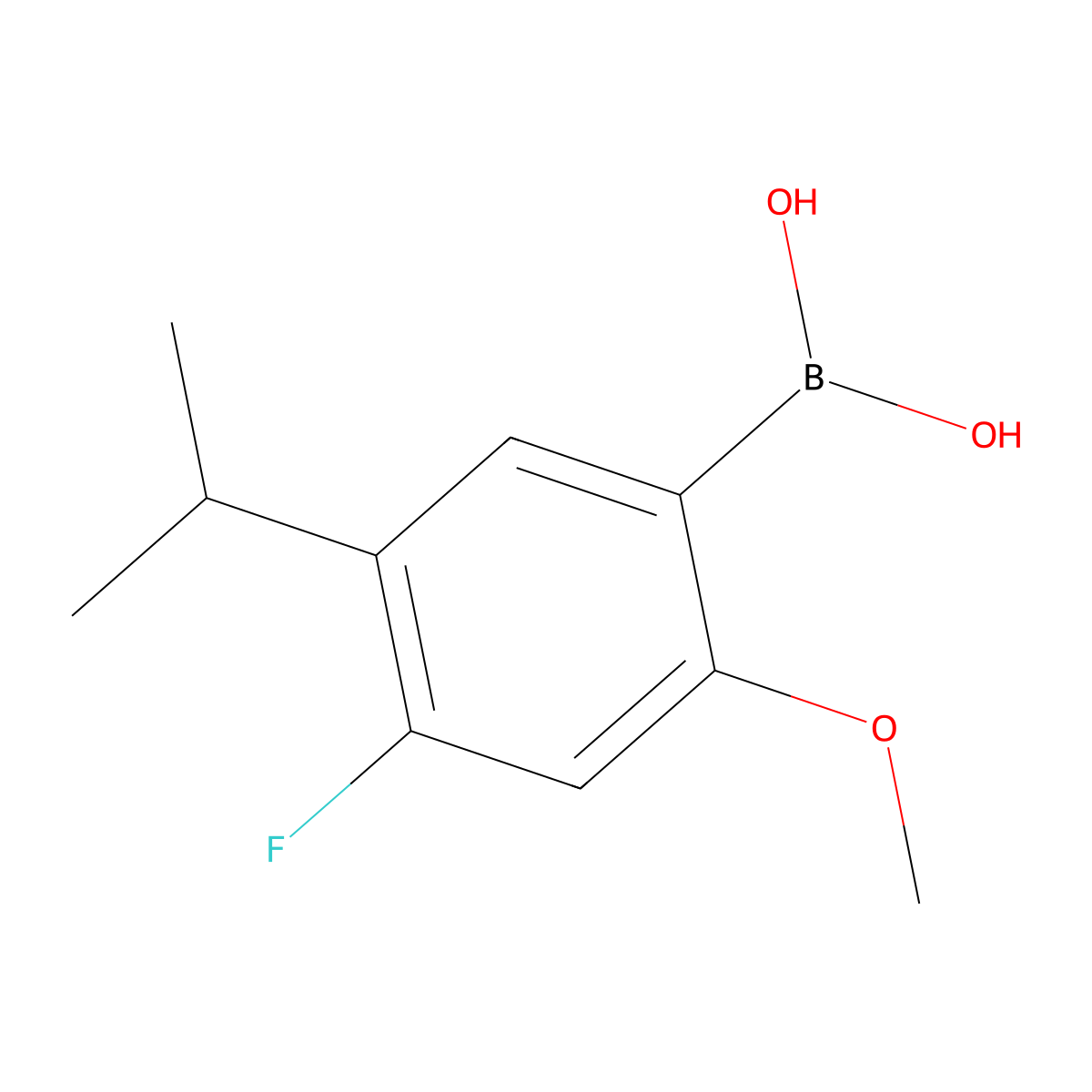 (4-Fluoro-5-isopropyl-2-methoxyphenyl)boronic acid molecular structure, CAS 875446-29-0