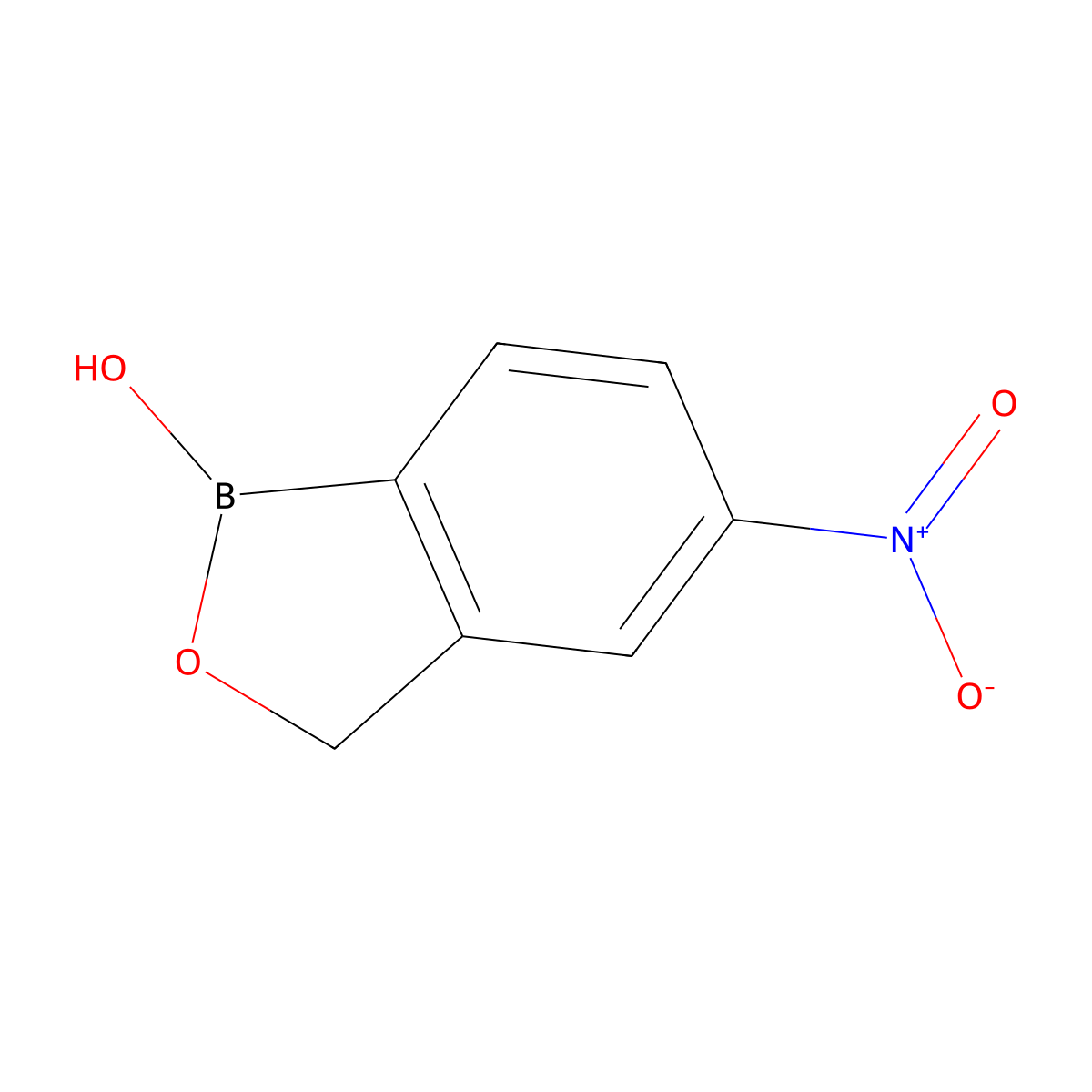 5-nitrobenzo[c][1,2]oxaborol-1(3H)-ol molecular structure, CAS 875816-94-7