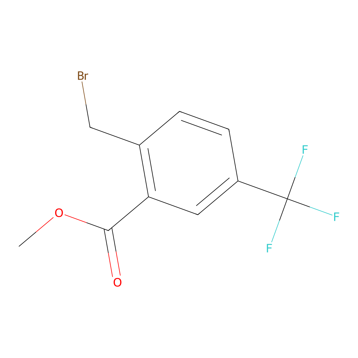 Methyl 2-(bromomethyl)-5-(trifluoromethyl)benzoate molecular structure, CAS 875895-66-2
