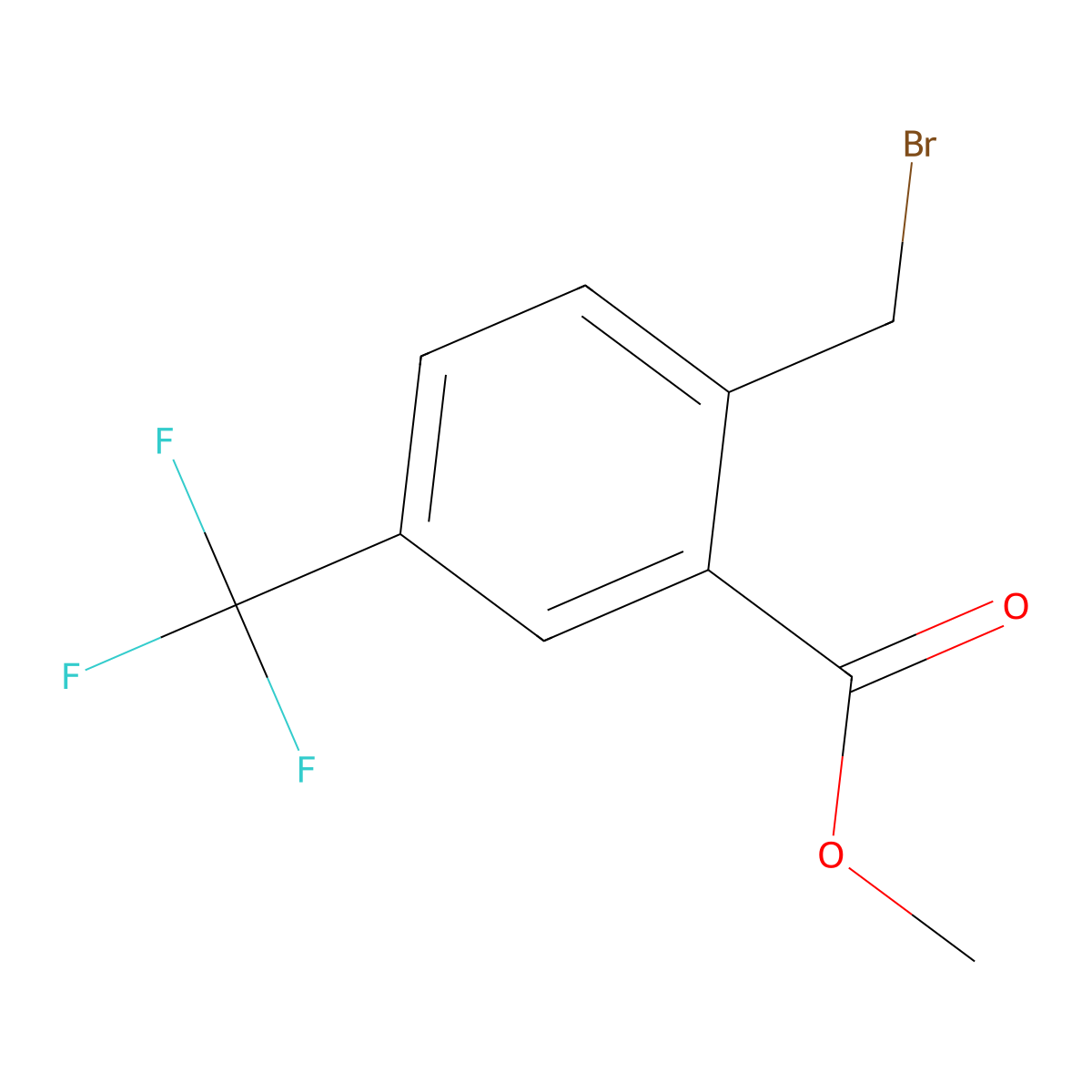 Methyl 2-(bromomethyl)-5-(trifluoromethyl)benzoate molecular structure, CAS 875895-66-2