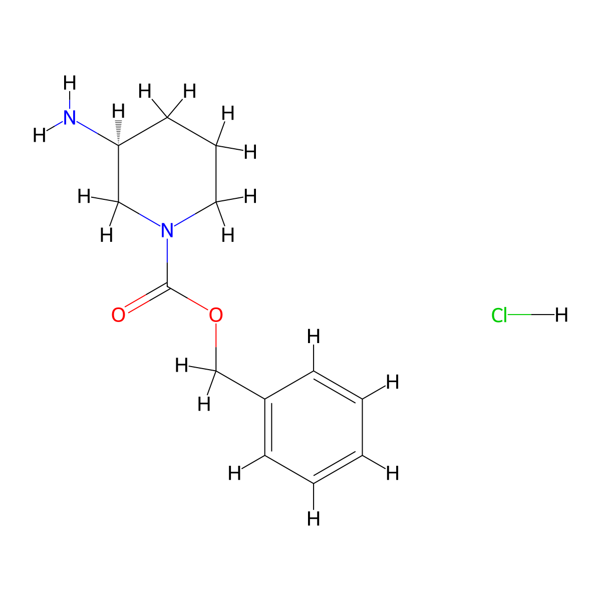 (S)-Benzyl 3-aminopiperidine-1-carboxylate hydrochloride molecular structure, CAS 876378-16-4