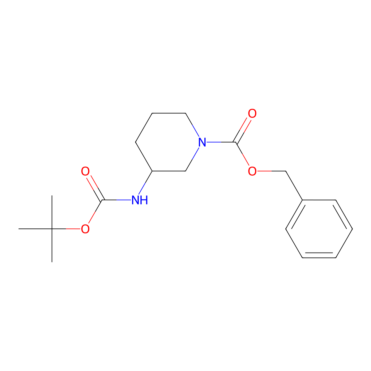 (S)-1-Cbz-3-Boc-Aminopiperidine molecular structure, CAS 876379-22-5