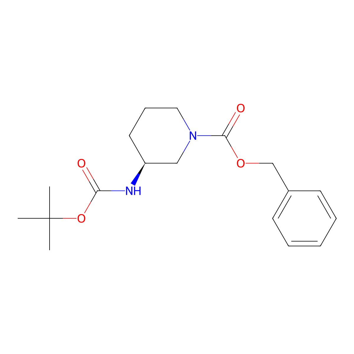 (S)-1-Cbz-3-Boc-Aminopiperidine molecular structure, CAS 876379-22-5