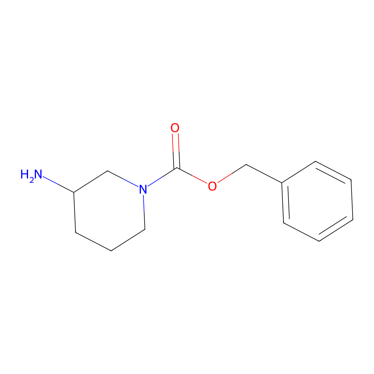 (S)-benzyl 3-aminopiperidine-1-carboxylate molecular structure, CAS 876461-55-1