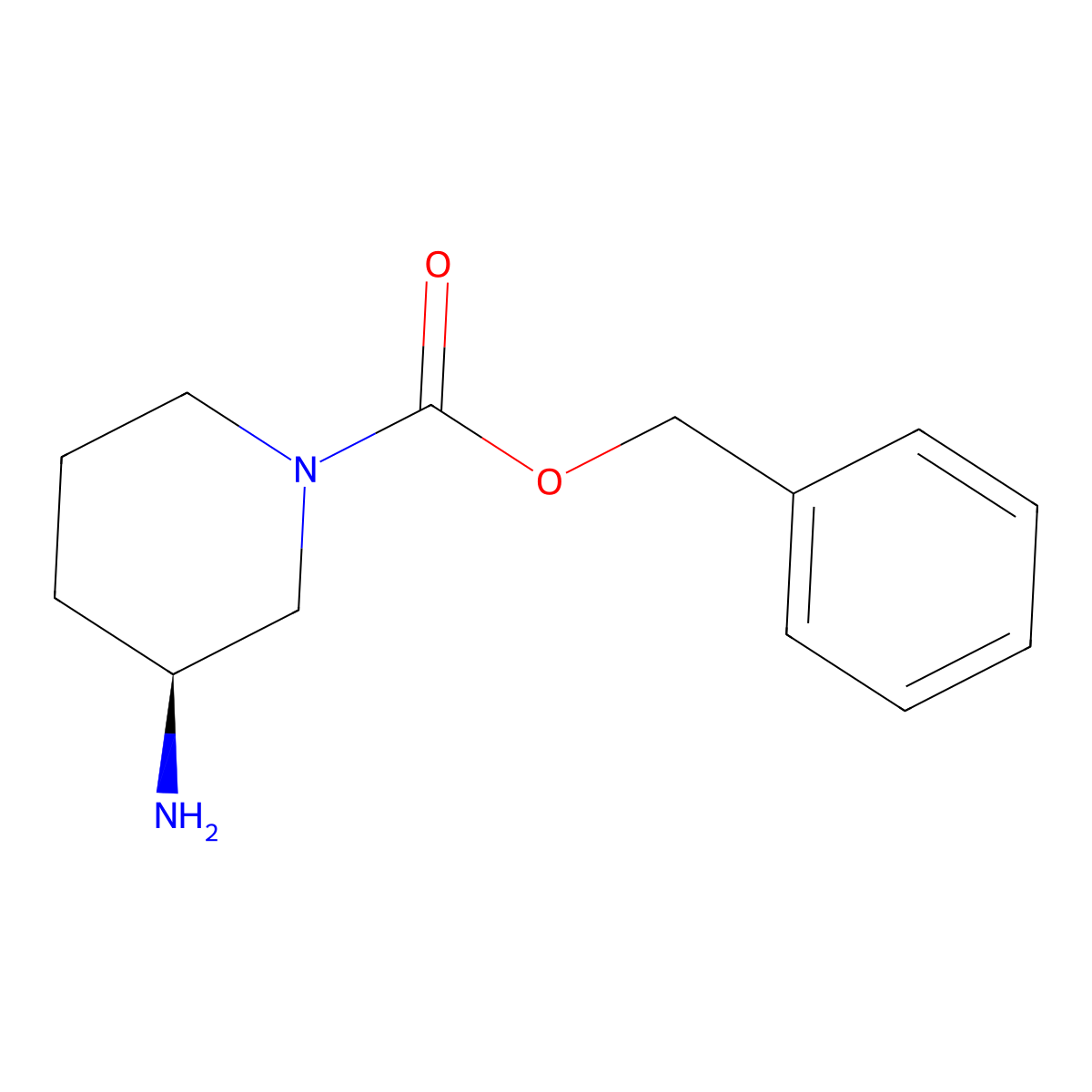 (S)-benzyl 3-aminopiperidine-1-carboxylate molecular structure, CAS 876461-55-1