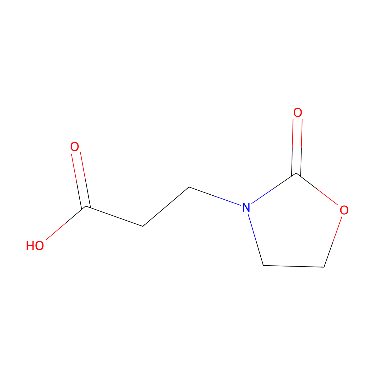 3-(2-Oxo-1,3-oxazolidin-3-yl)propanoic acid molecular structure, CAS 876506-51-3