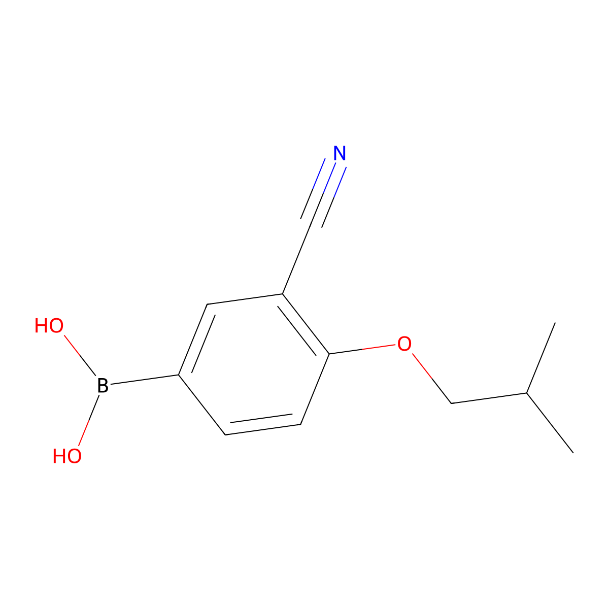 (3-Cyano-4-isobutoxyphenyl)boronic acid molecular structure, CAS 876918-32-0