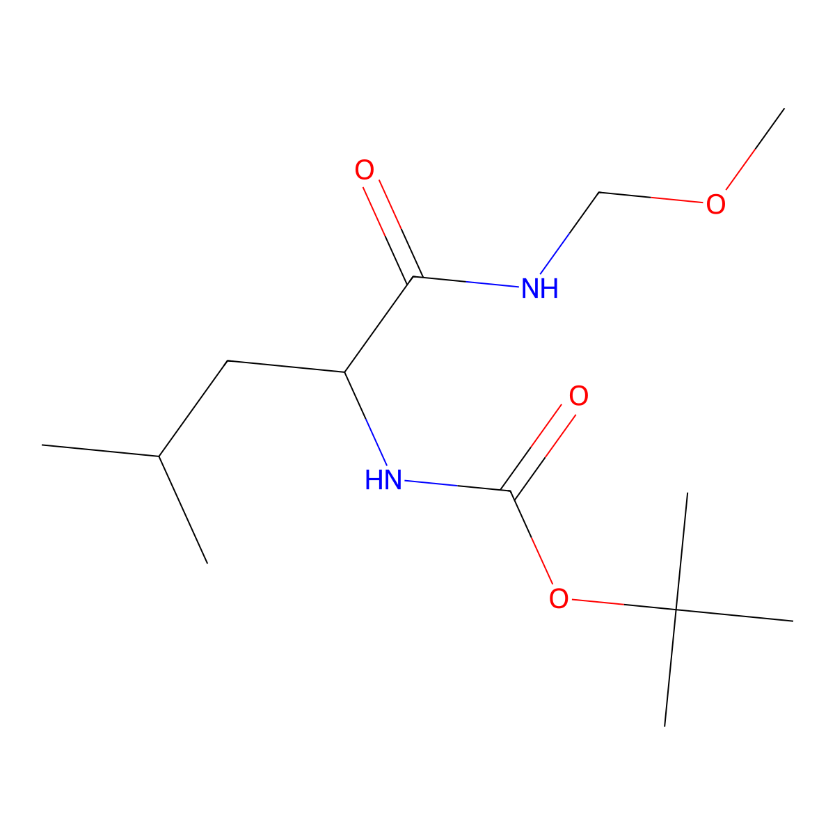 N~2~-(tert-Butoxycarbonyl)-N-(methoxymethyl)-L-leucinamide molecular structure, CAS 87694-50-6