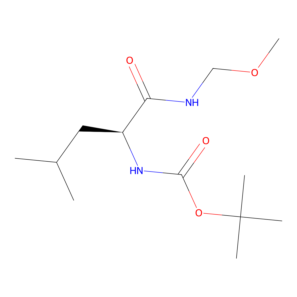 N~2~-(tert-Butoxycarbonyl)-N-(methoxymethyl)-L-leucinamide molecular structure, CAS 87694-50-6