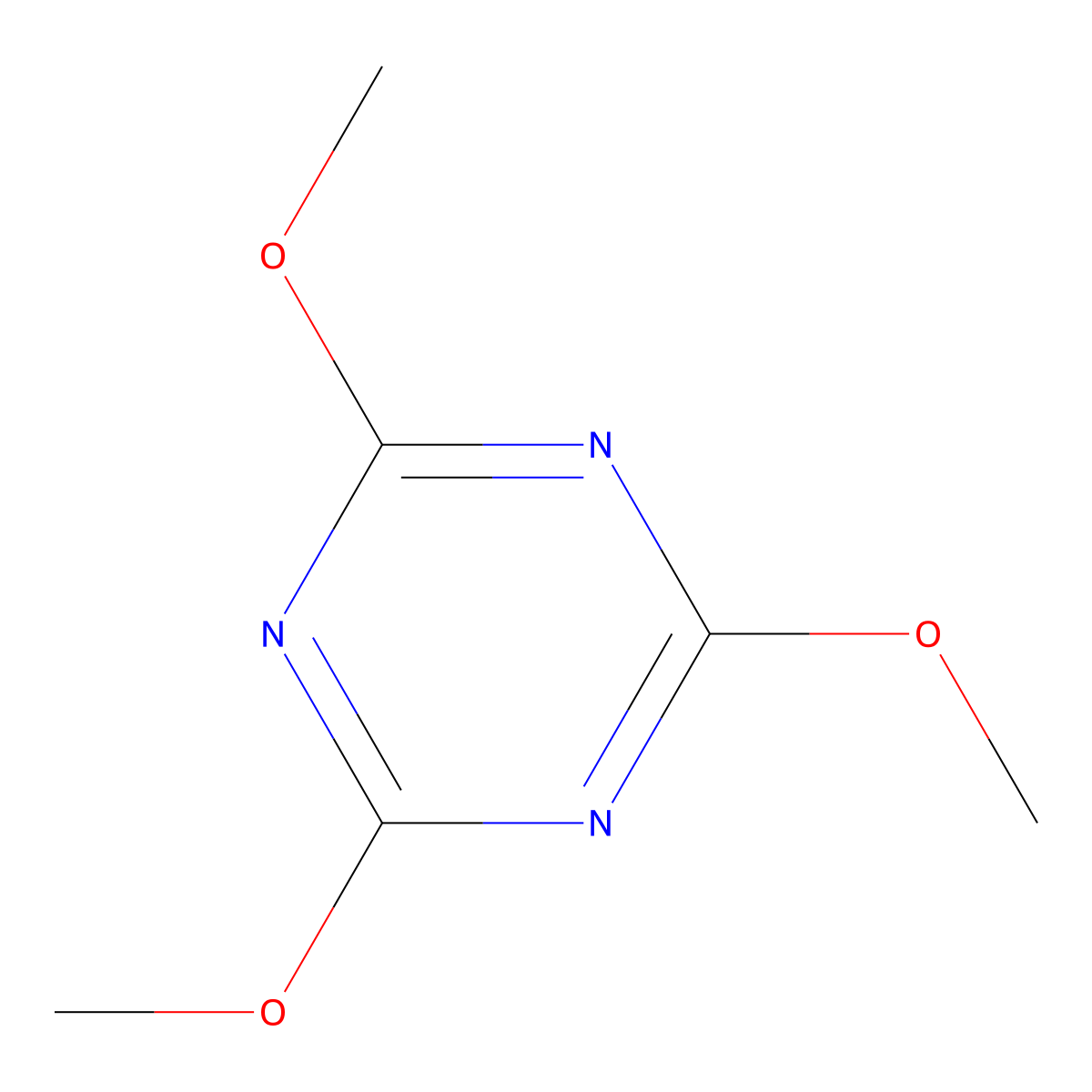 2,4,6-Trimethoxy-1,3,5-triazine molecular structure, CAS 877-89-4