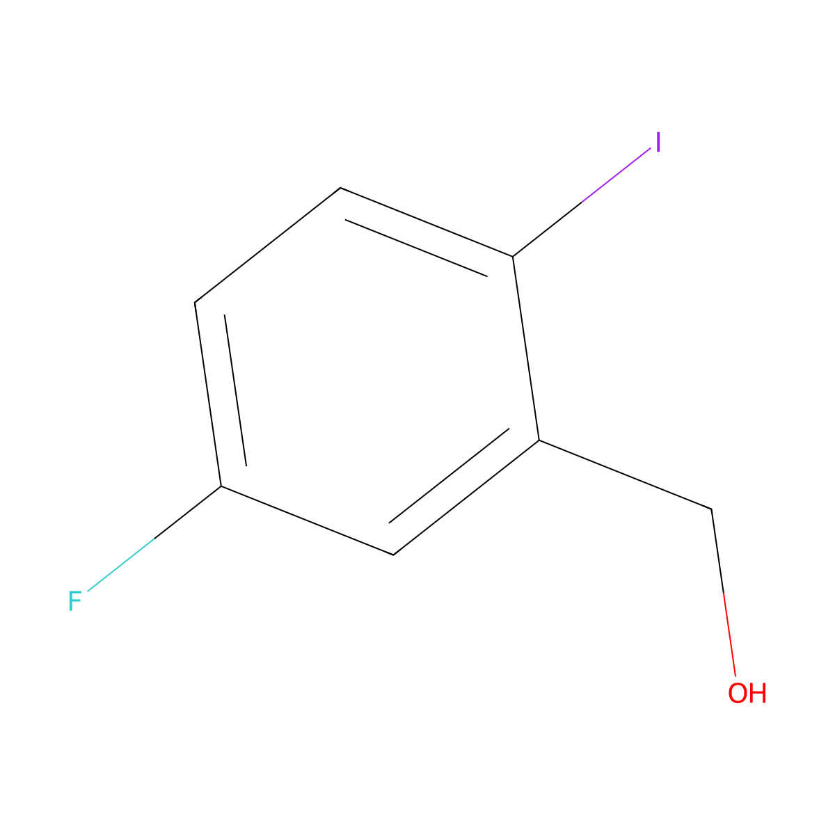 (5-Fluoro-2-iodophenyl)methanol molecular structure, CAS 877264-43-2