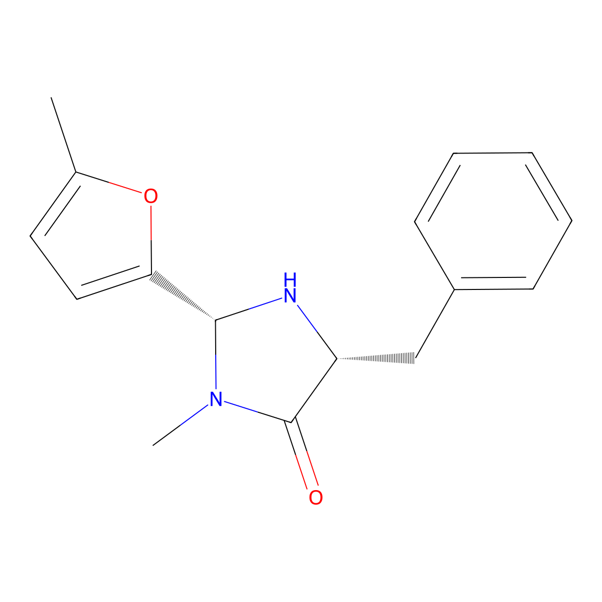 (2R,5R)-5-Benzyl-3-methyl-2-(5-methylfuran-2-yl)imidazolidin-4-one molecular structure, CAS 877303-84-9