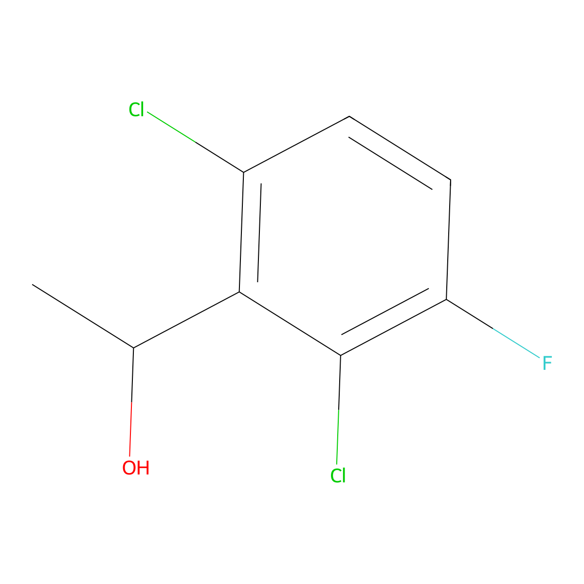 (S)-1-(2,6-dichloro-3-fluorophenyl)ethanol molecular structure, CAS 877397-65-4